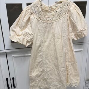 Zara Cream Lace Detail Dress